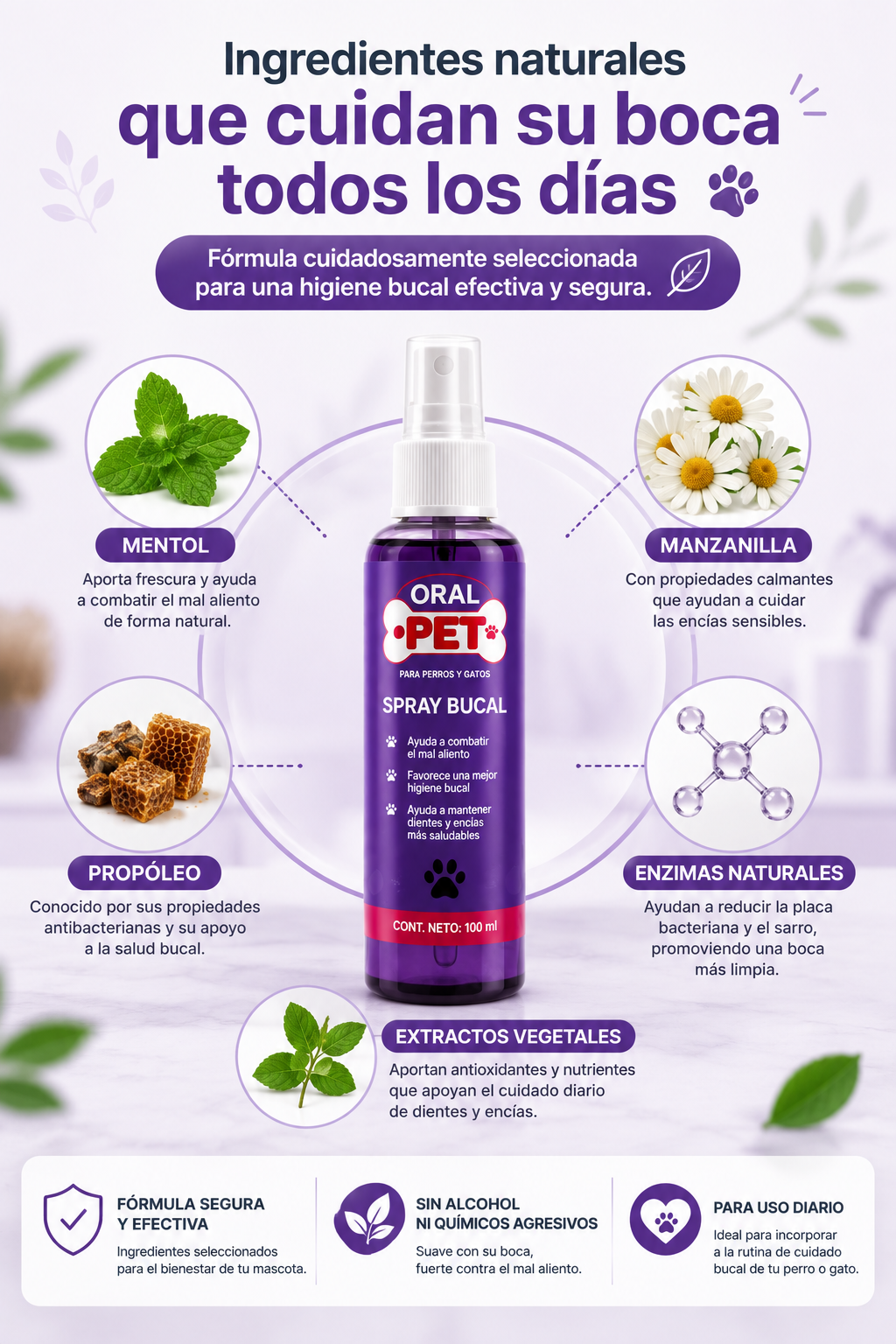 Spray Bucal OralPet para Perros y Gatos 🦷