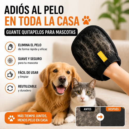 Guante Quitapelos para Mascotas 🐶🐱