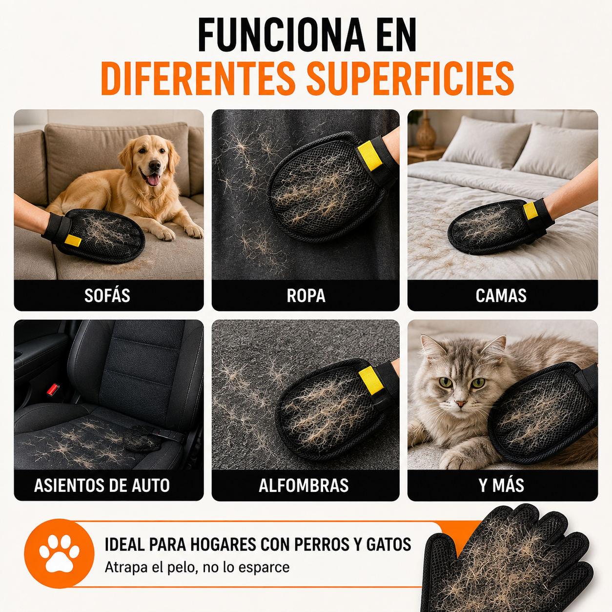 Guante Quitapelos para Mascotas 🐶🐱