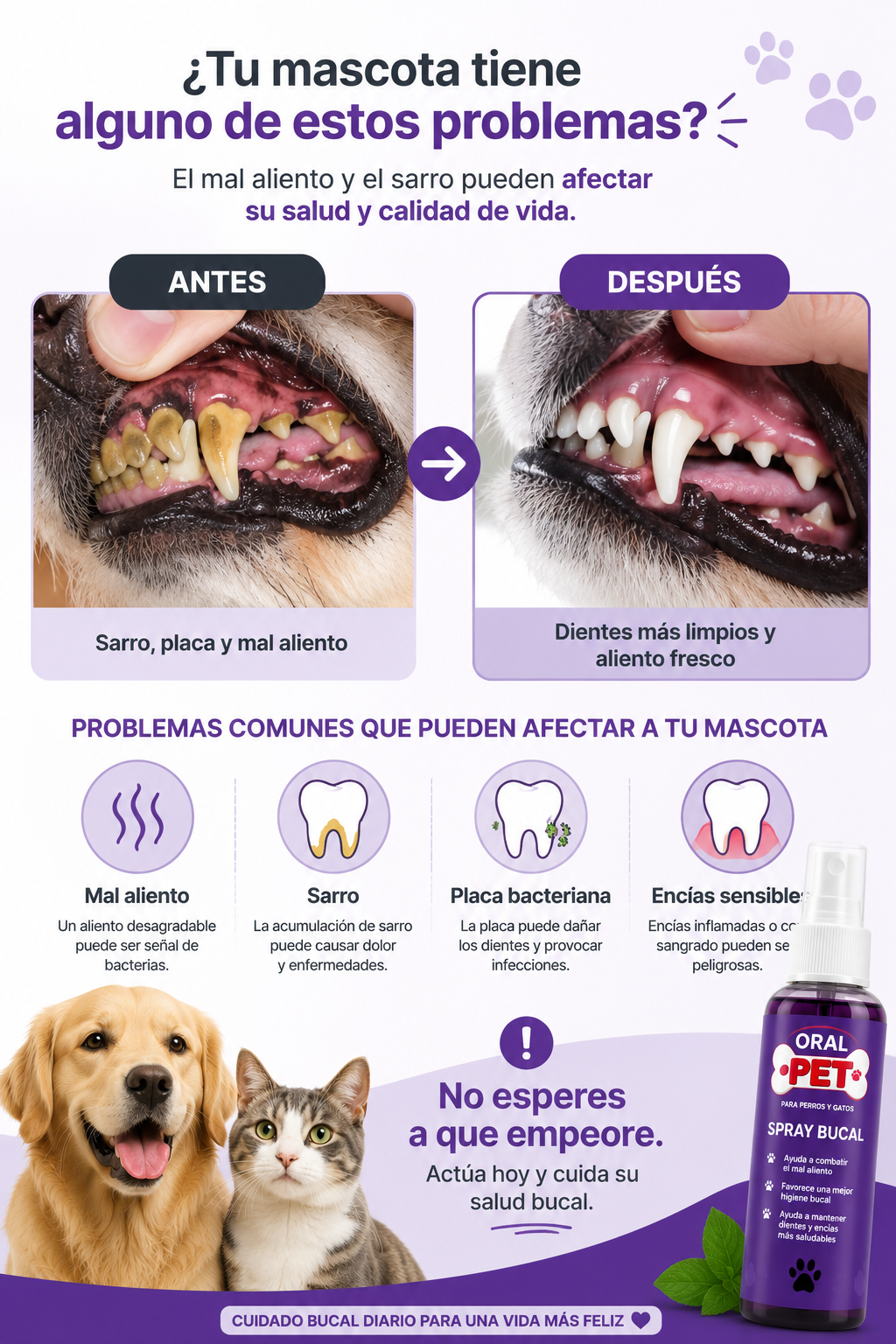 Spray Bucal OralPet para Perros y Gatos 🦷