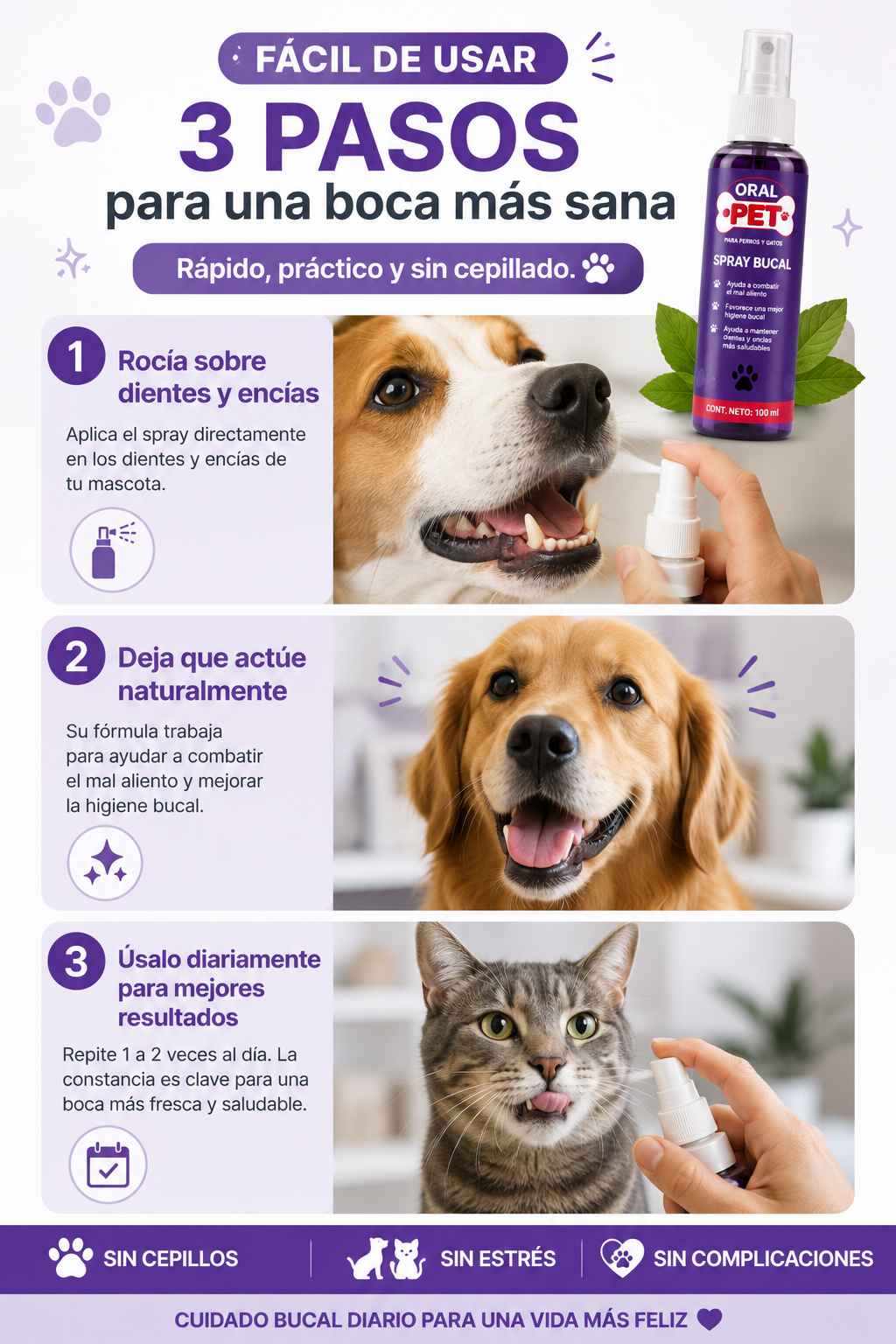 Spray Bucal OralPet para Perros y Gatos 🦷